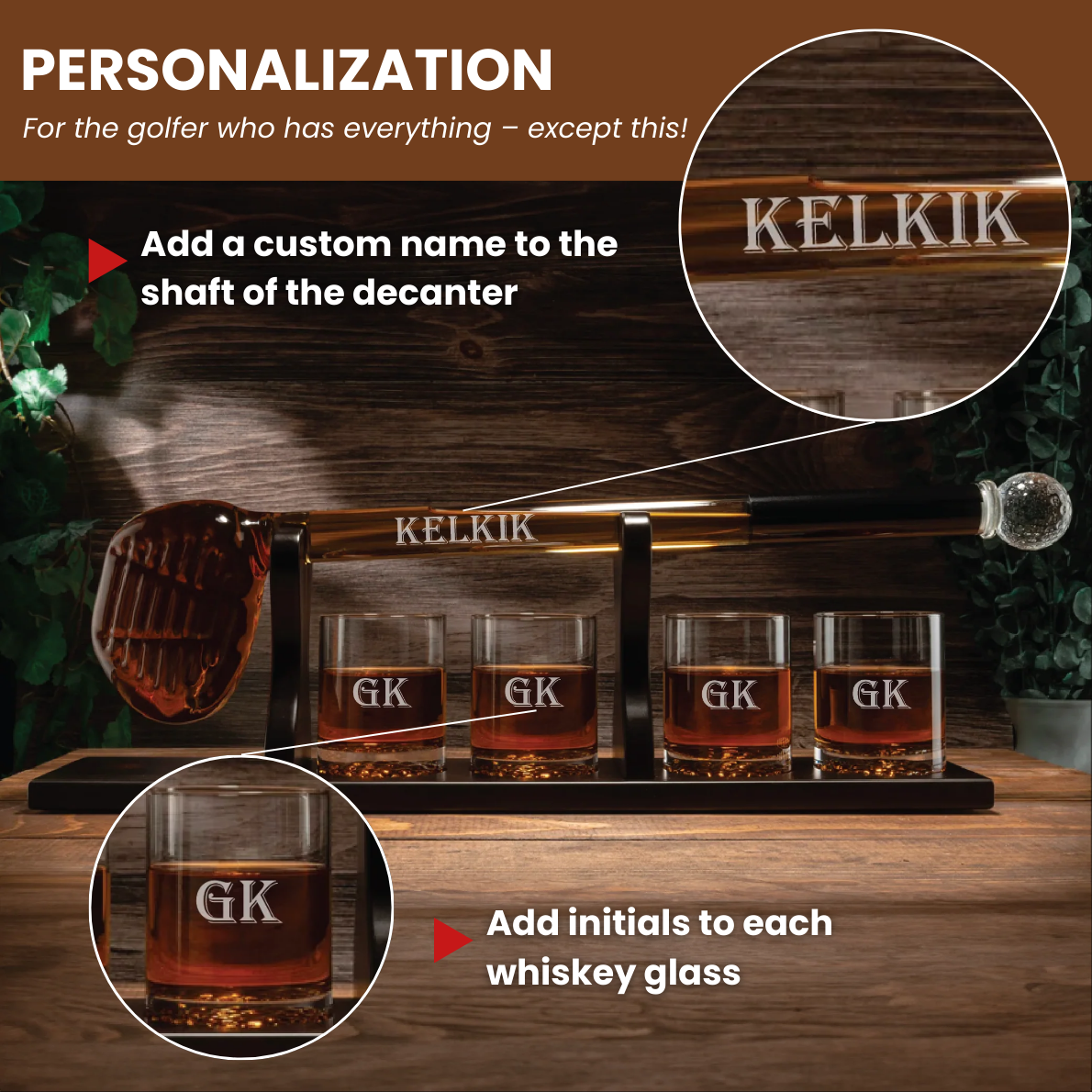 Personalized Golf Club Whiskey Decanter