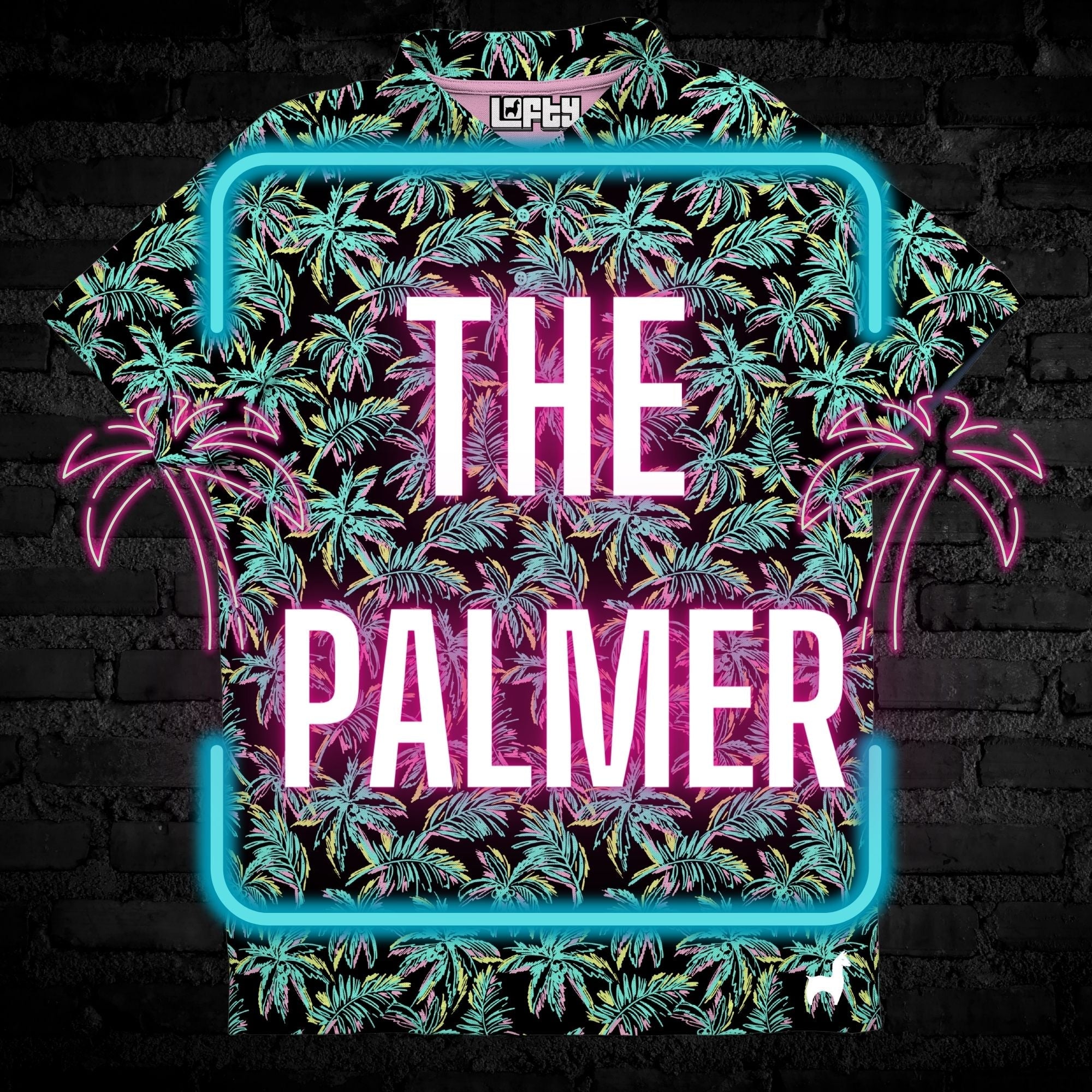 The Palmer | Neon Palm Tree Golf Polo for Men