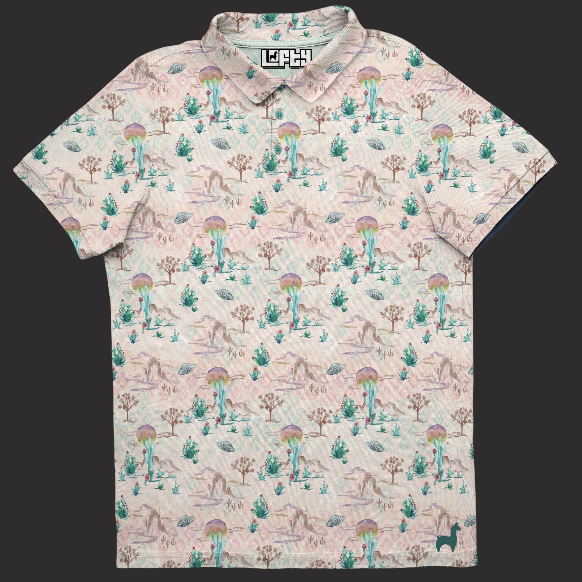 Area 51 Front Nine | Watercolor/Desert Golf Polo for Men