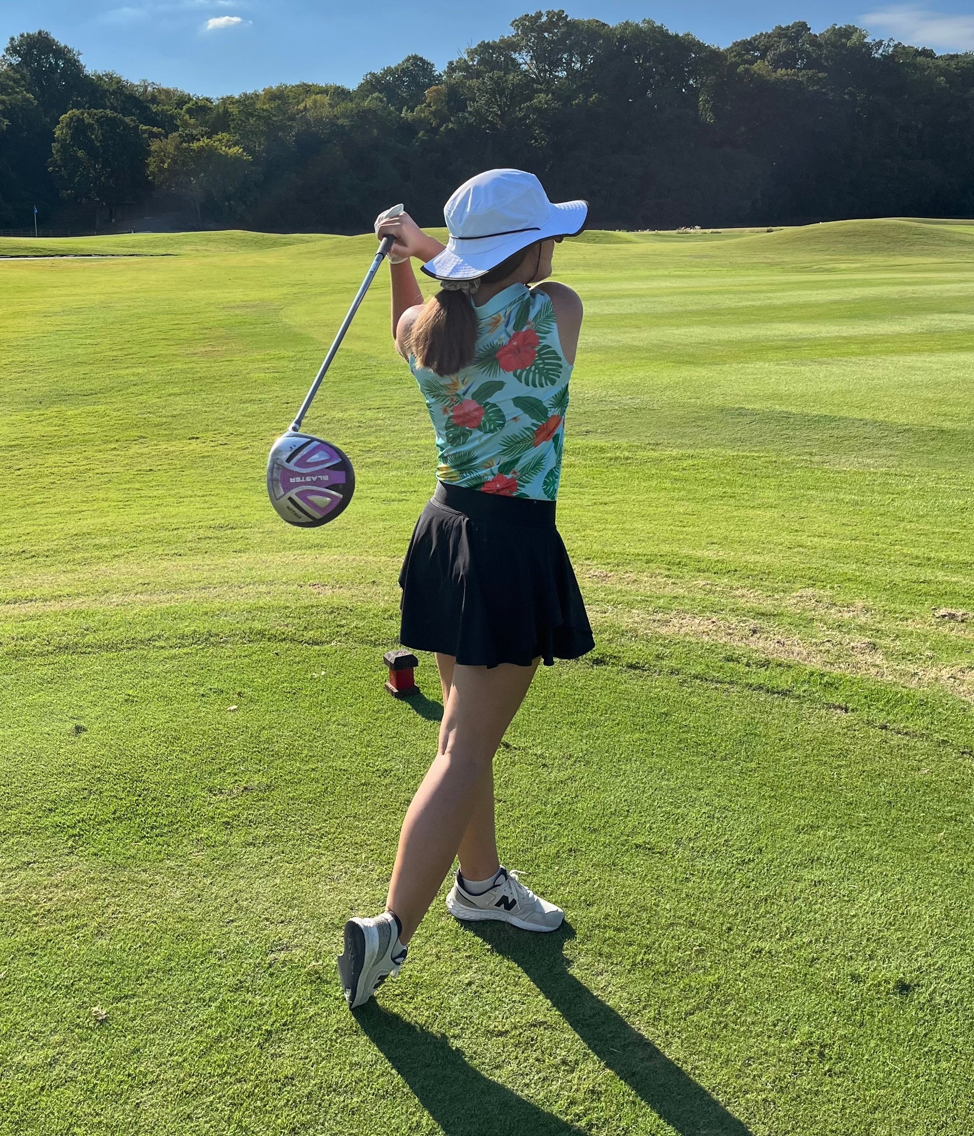 Womens Hawaiian Green Floral Polo