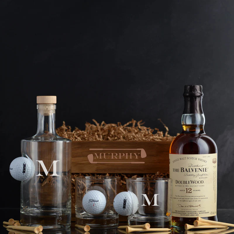 Personalized Whiskey Golf Enthusiast Gift Set