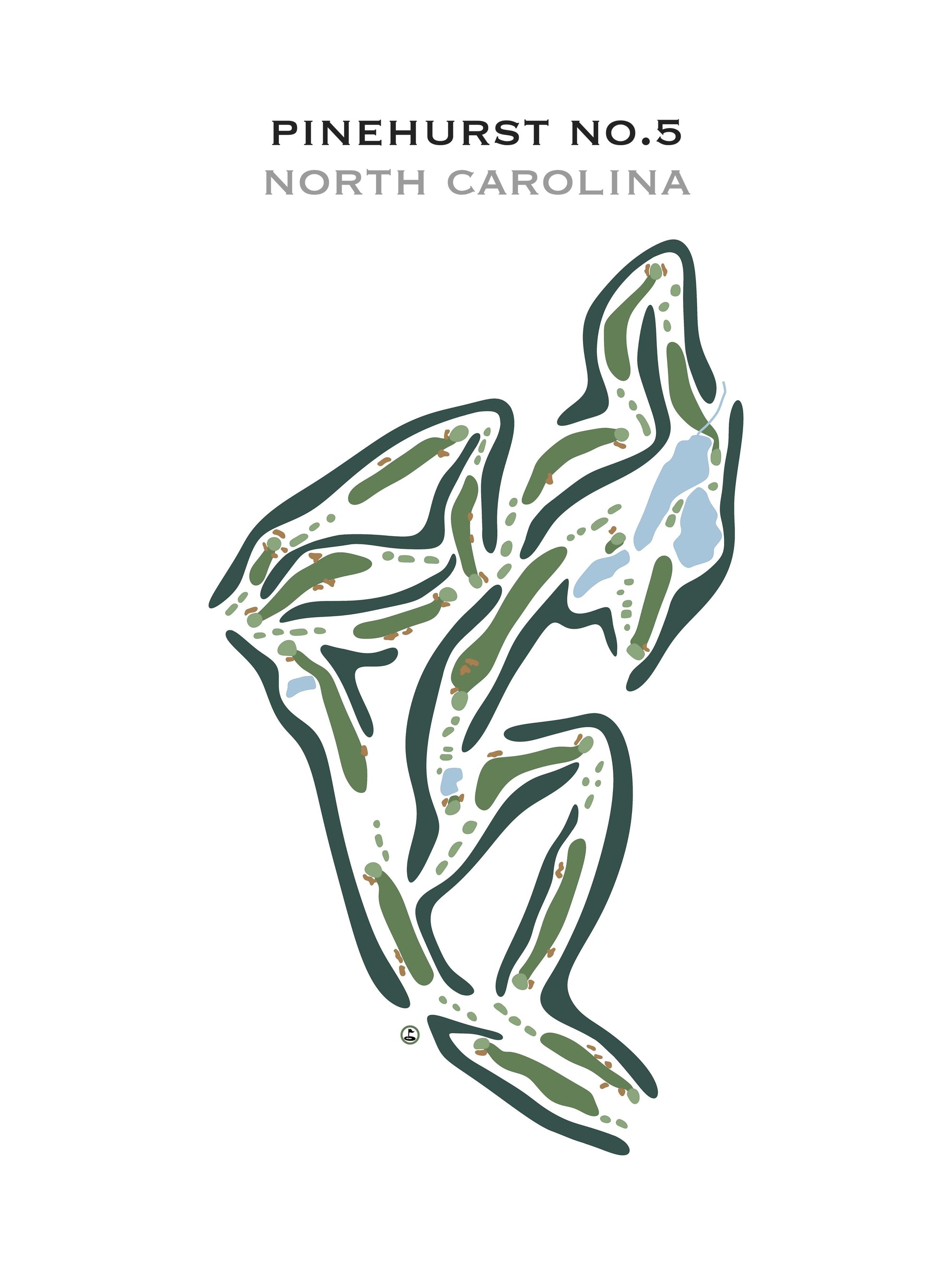 Pinehurst No.5 Golf Course, North Carolina - Printed Golf Course