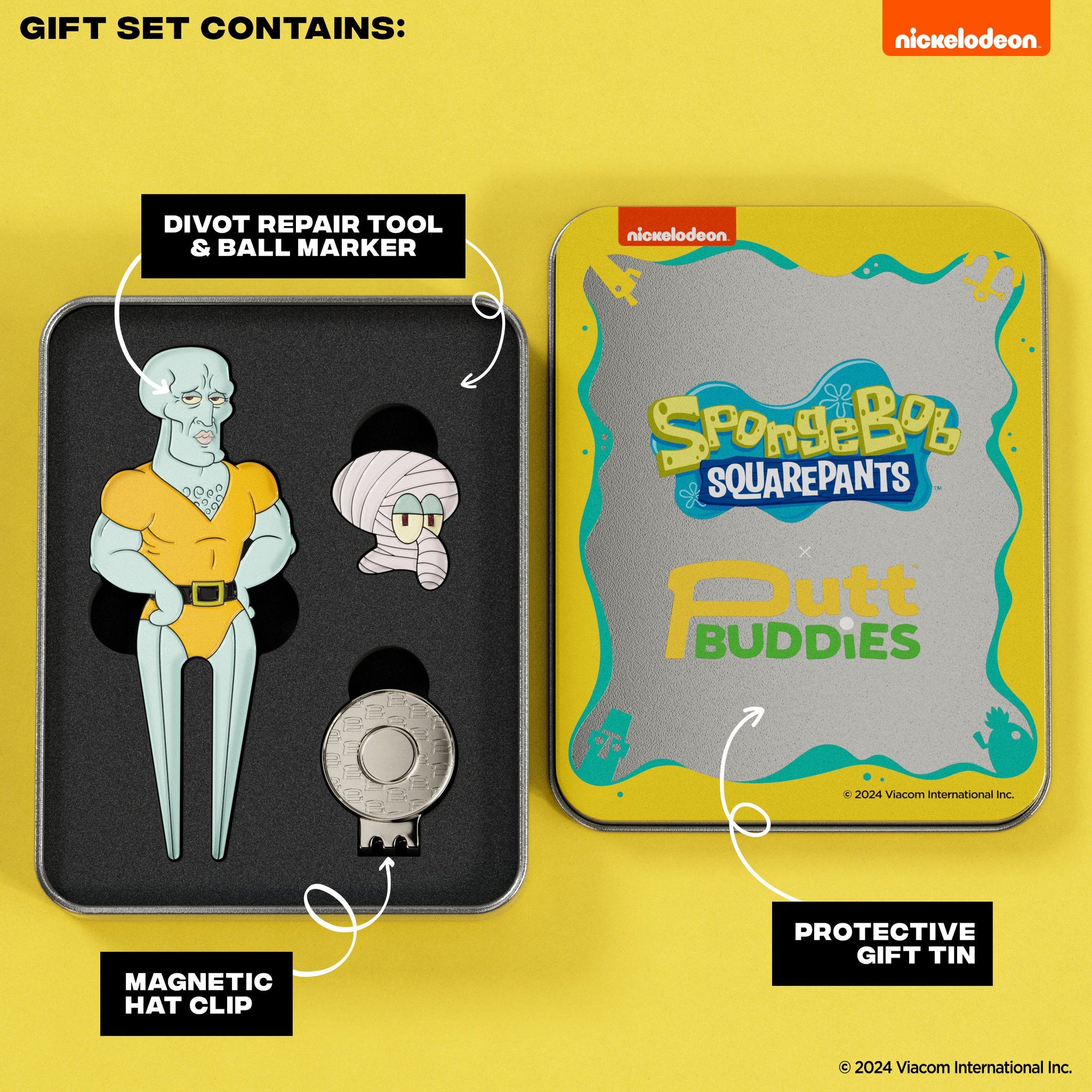 Handsome Squidward Divot Tool w/ attachable bandage ball marker