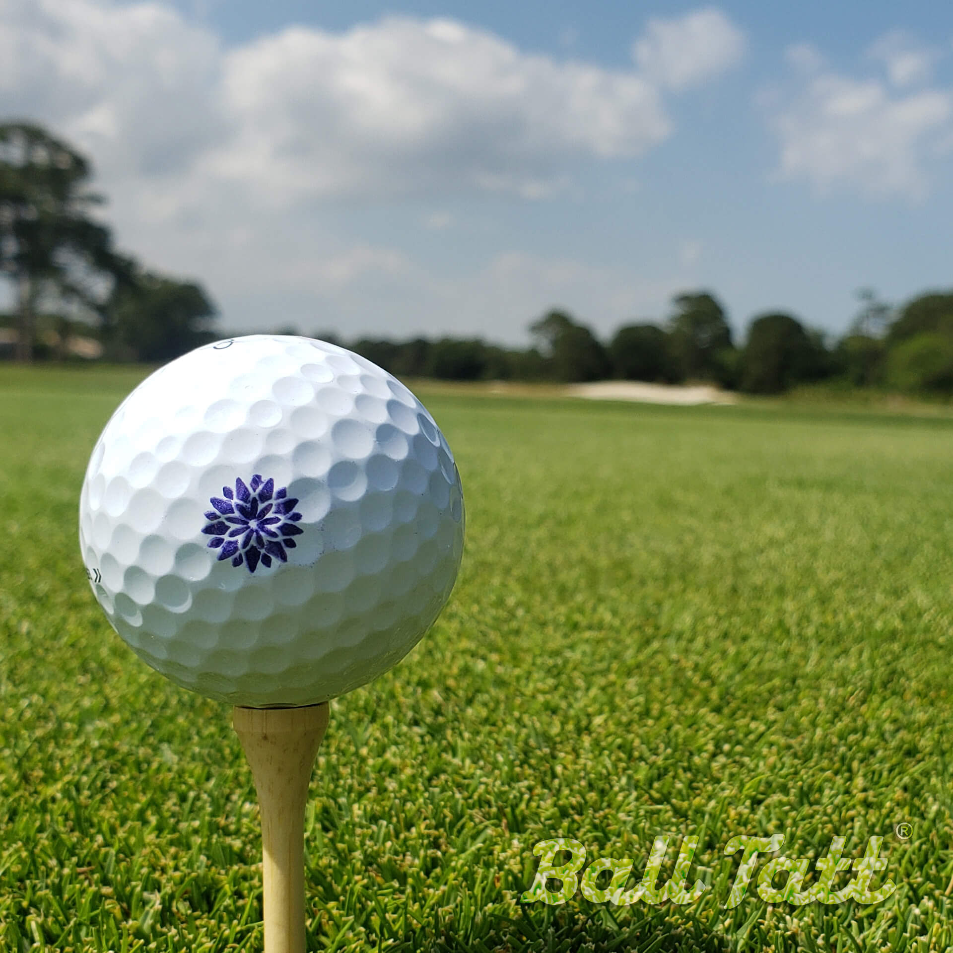 Flower Burst Golf Ball Stamp