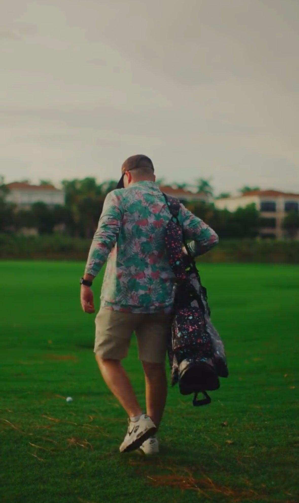 Green Floral Quarter Zip