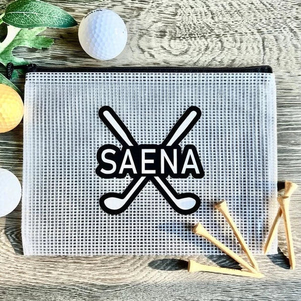 Personalized Zipper Bag Pouch - Groovy Golfer