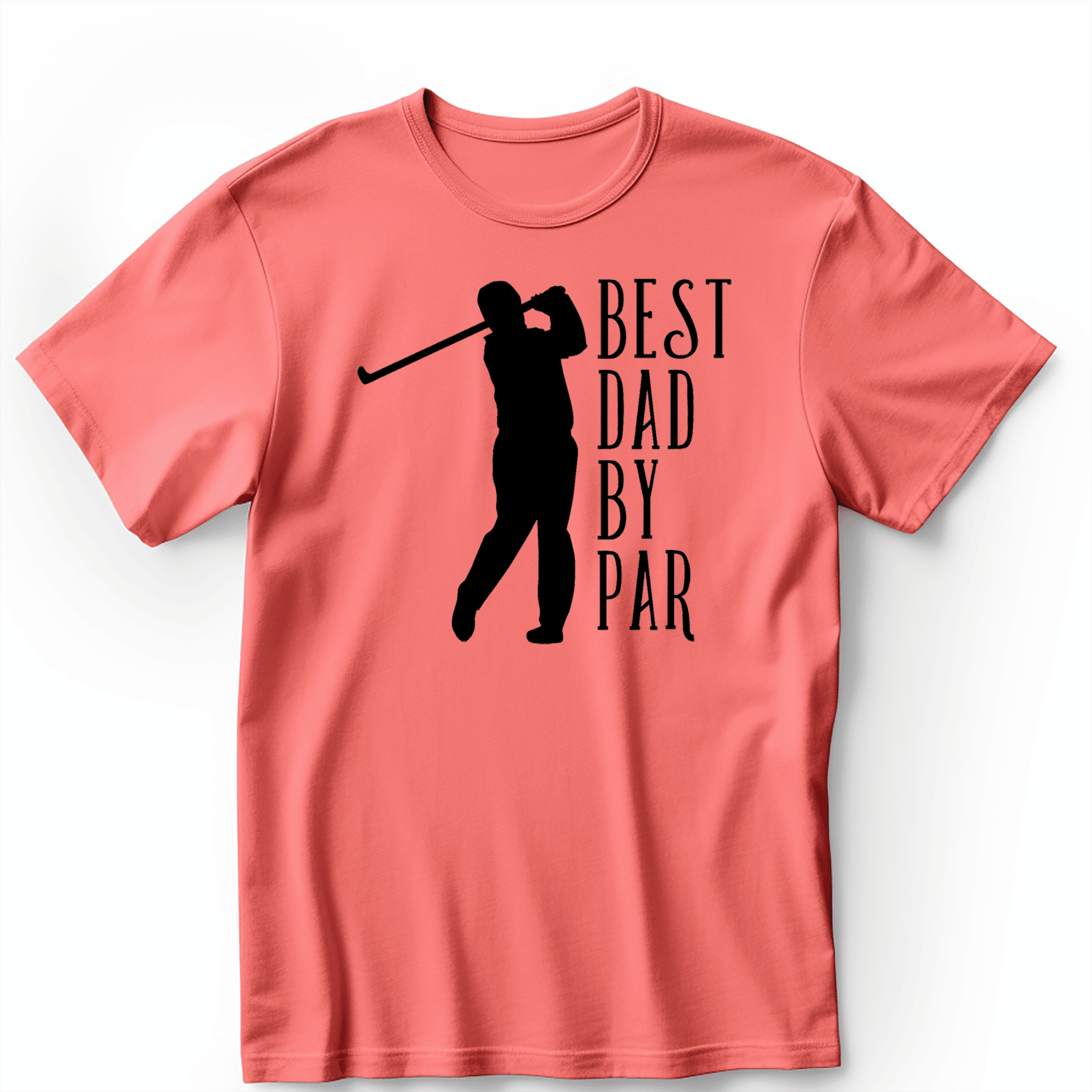 Light Red Mens T-Shirt With Best Dad By Par Design