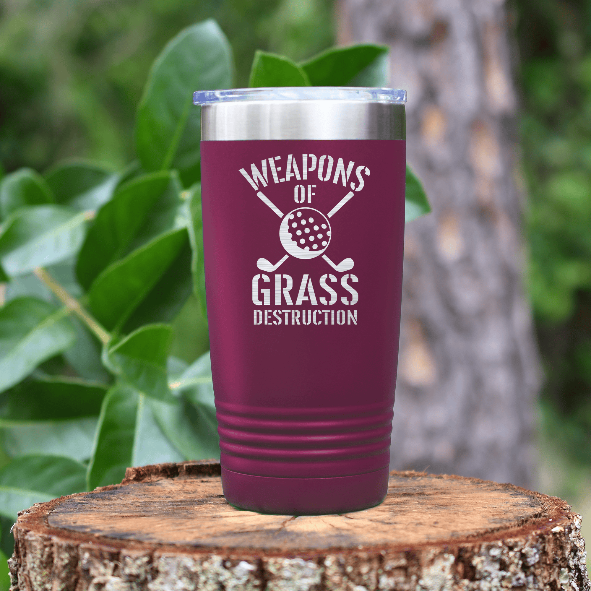 Maroon golf tumbler Best Weapons