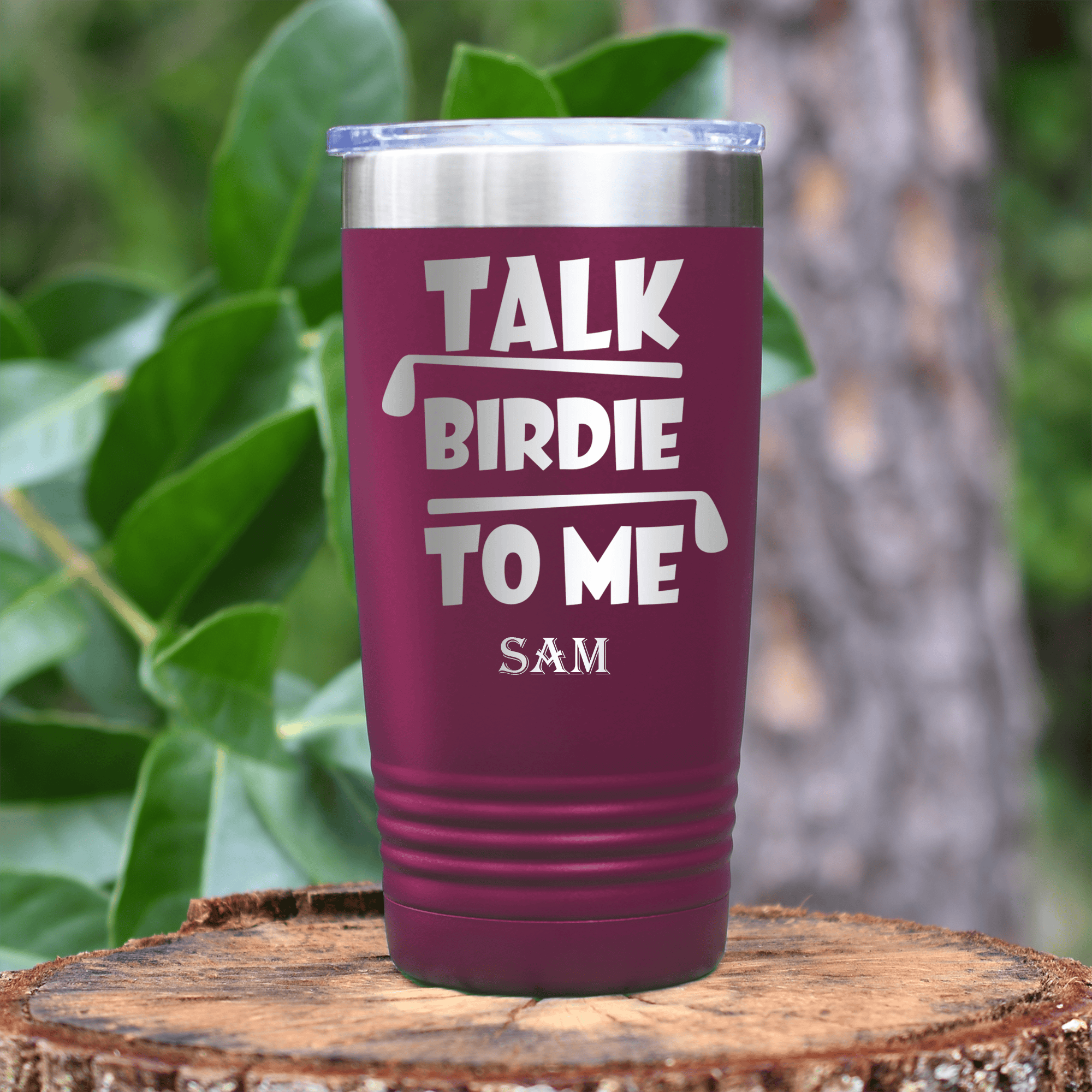 Maroon Golf Tumbler With Dirty Birdie Design