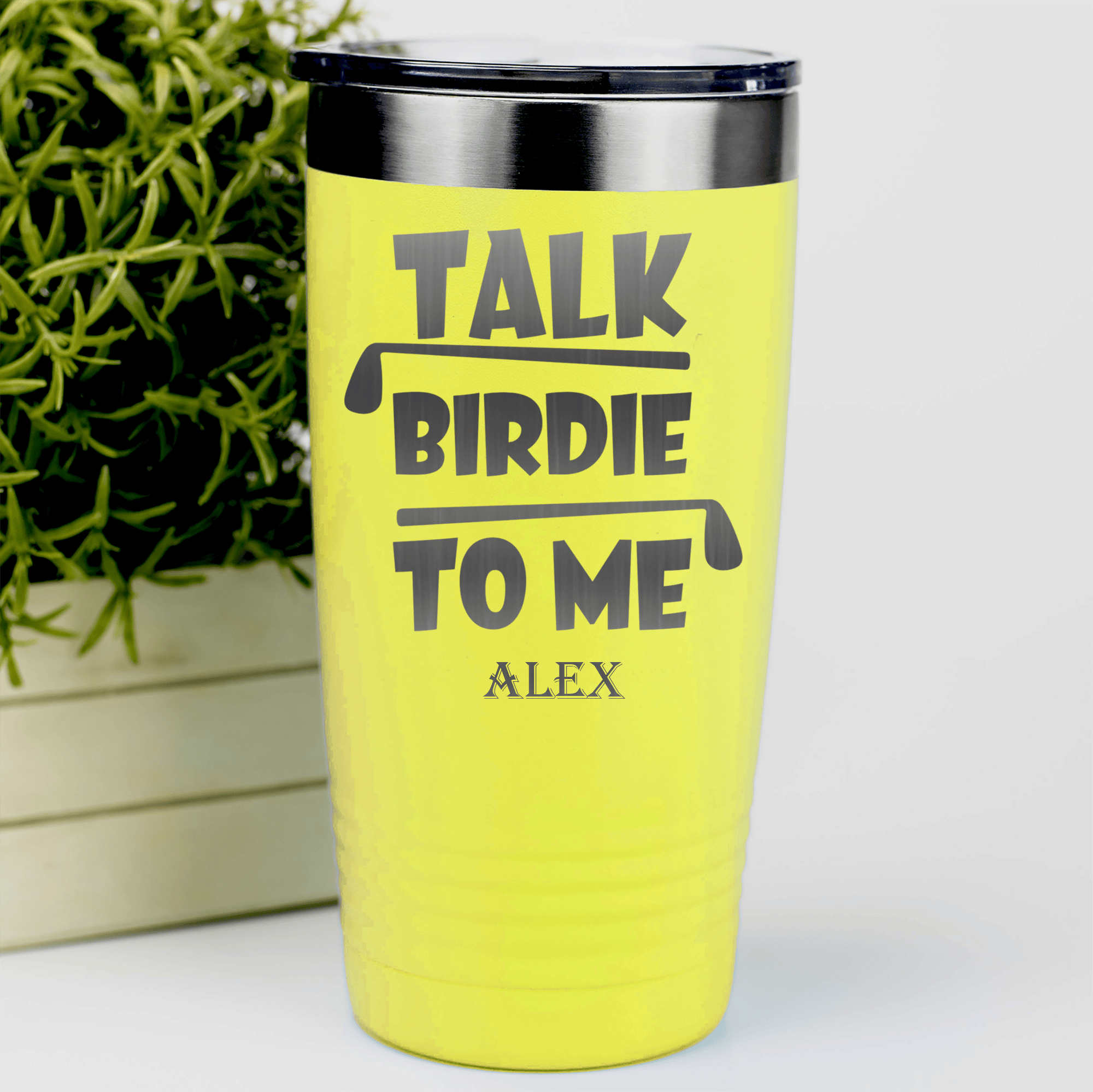 Yellow Golf Tumbler With Dirty Birdie Design