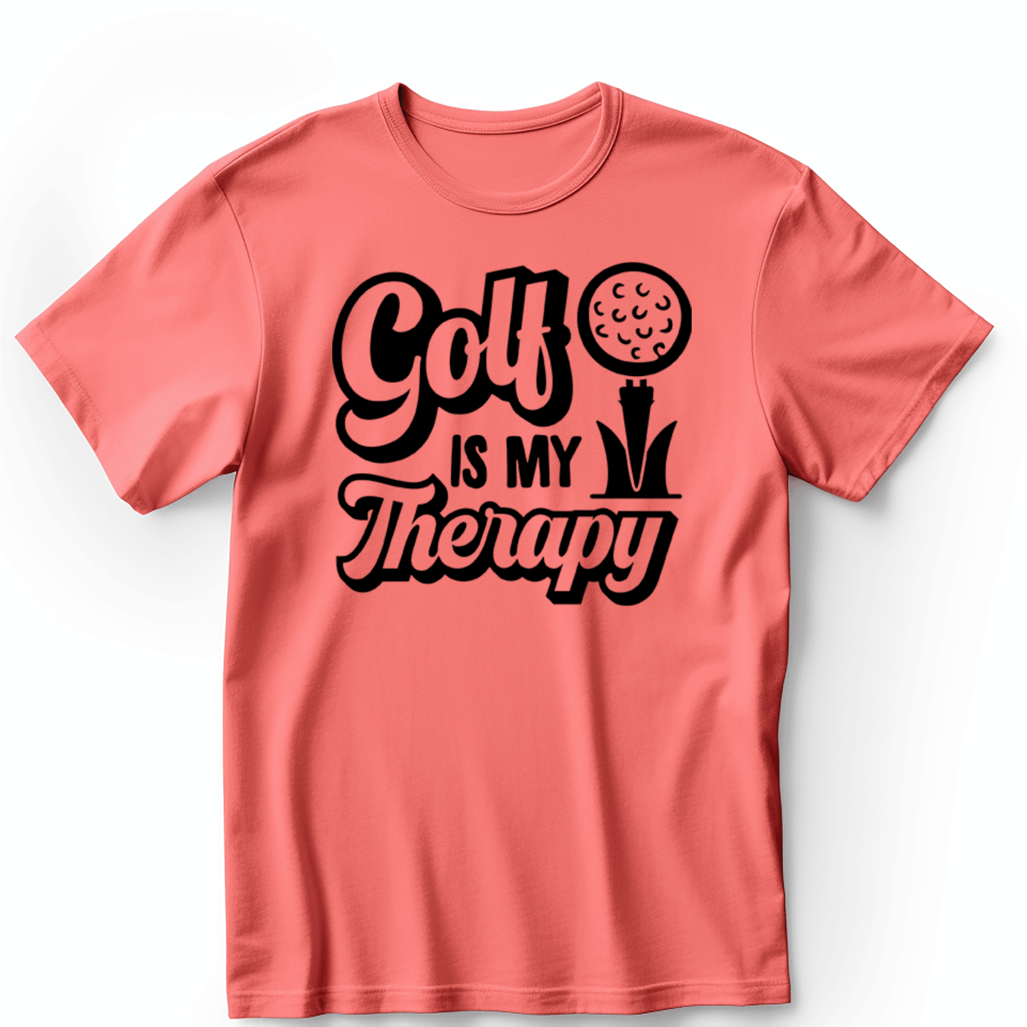 Light Red Mens T-Shirt With Golf Is My Therapy Design