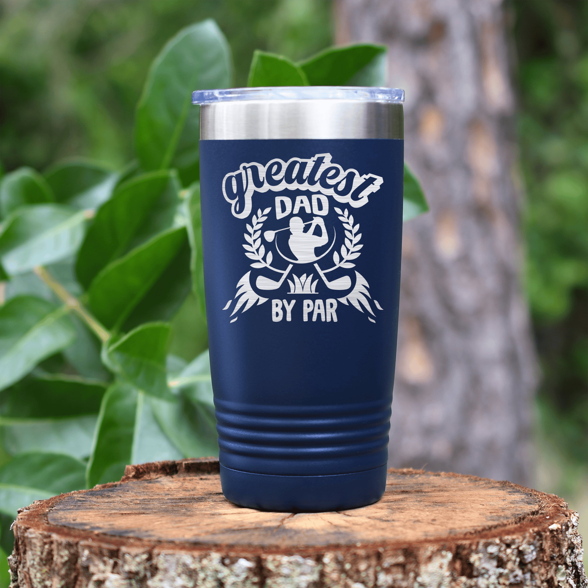 Navy golf tumbler Greatest Dad By Par