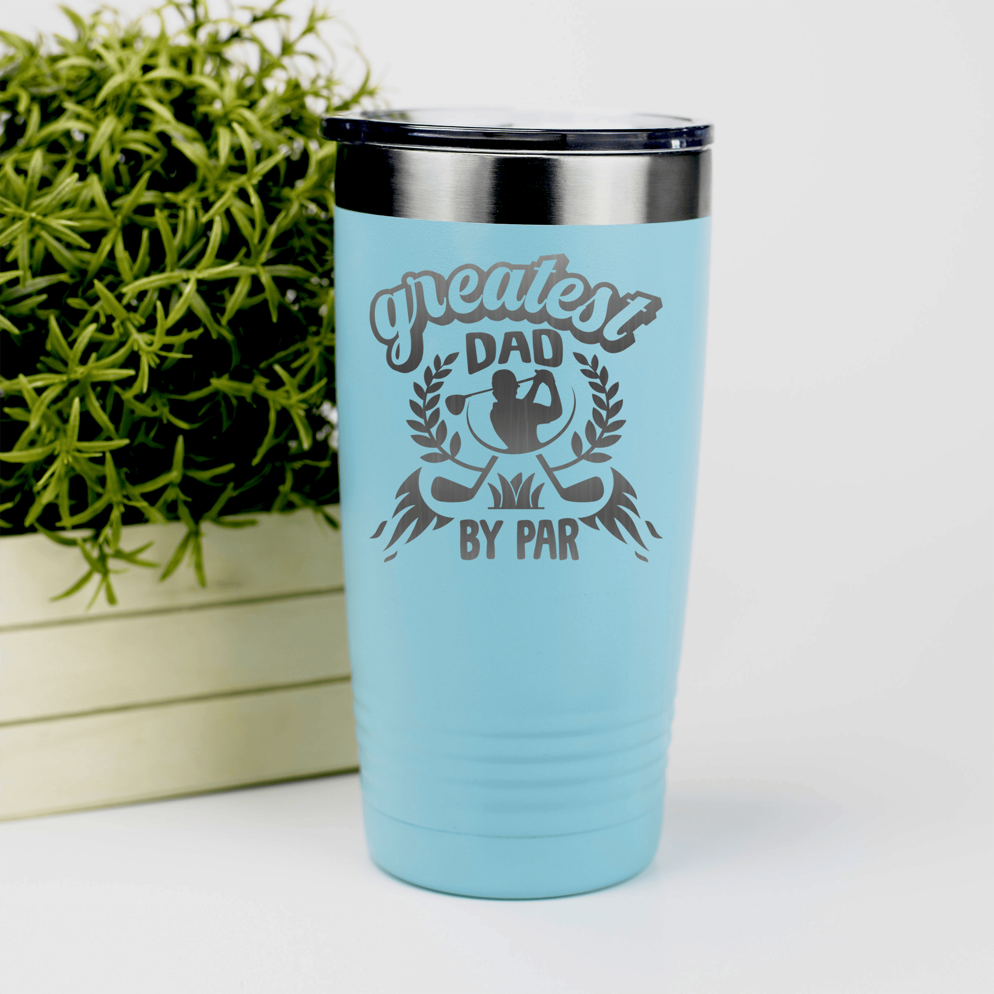 Teal golf tumbler Greatest Dad By Par