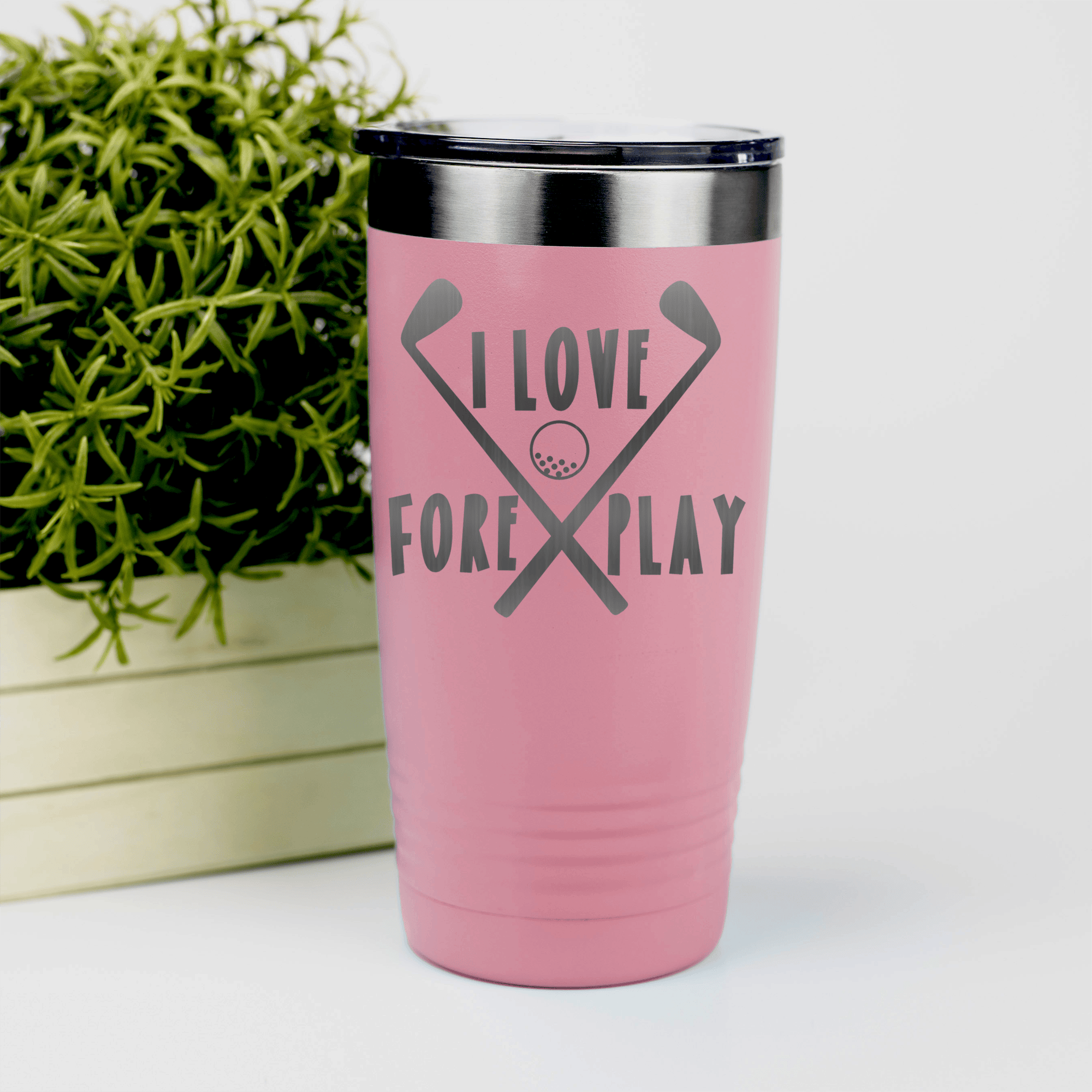 Salmon golf tumbler I Love Foreplay