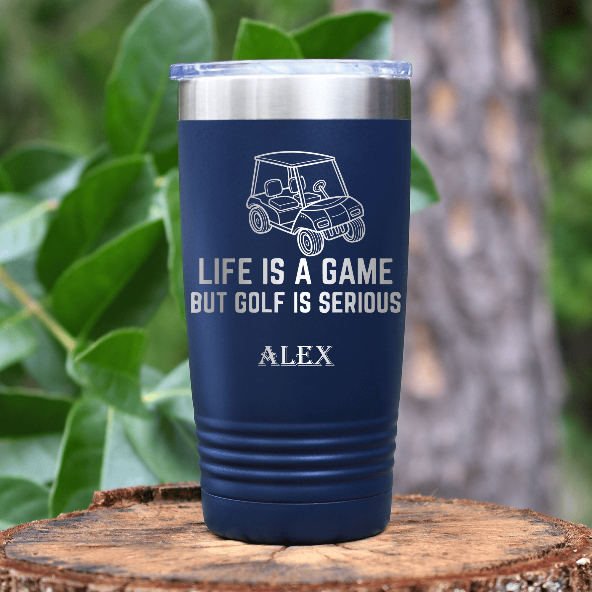 Navy Golf Tumbler With Life Is A Game Design