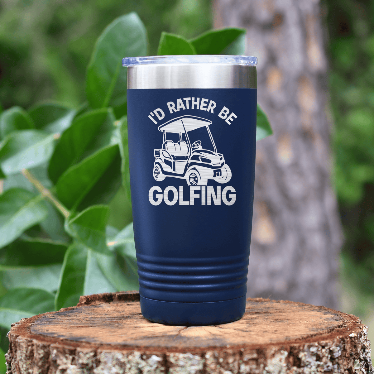 Navy golf tumbler Rather Be Golfin