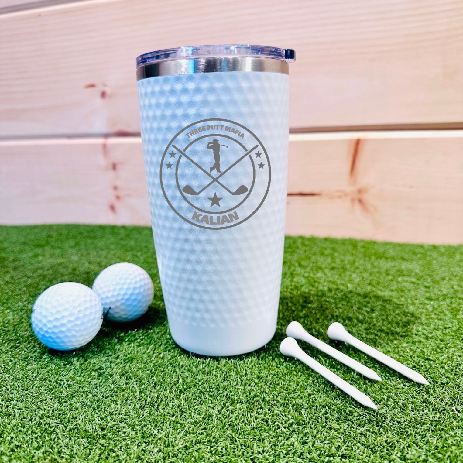 May The Course Be With You Personalized Golf Tumbler - Funny Golf Gifts