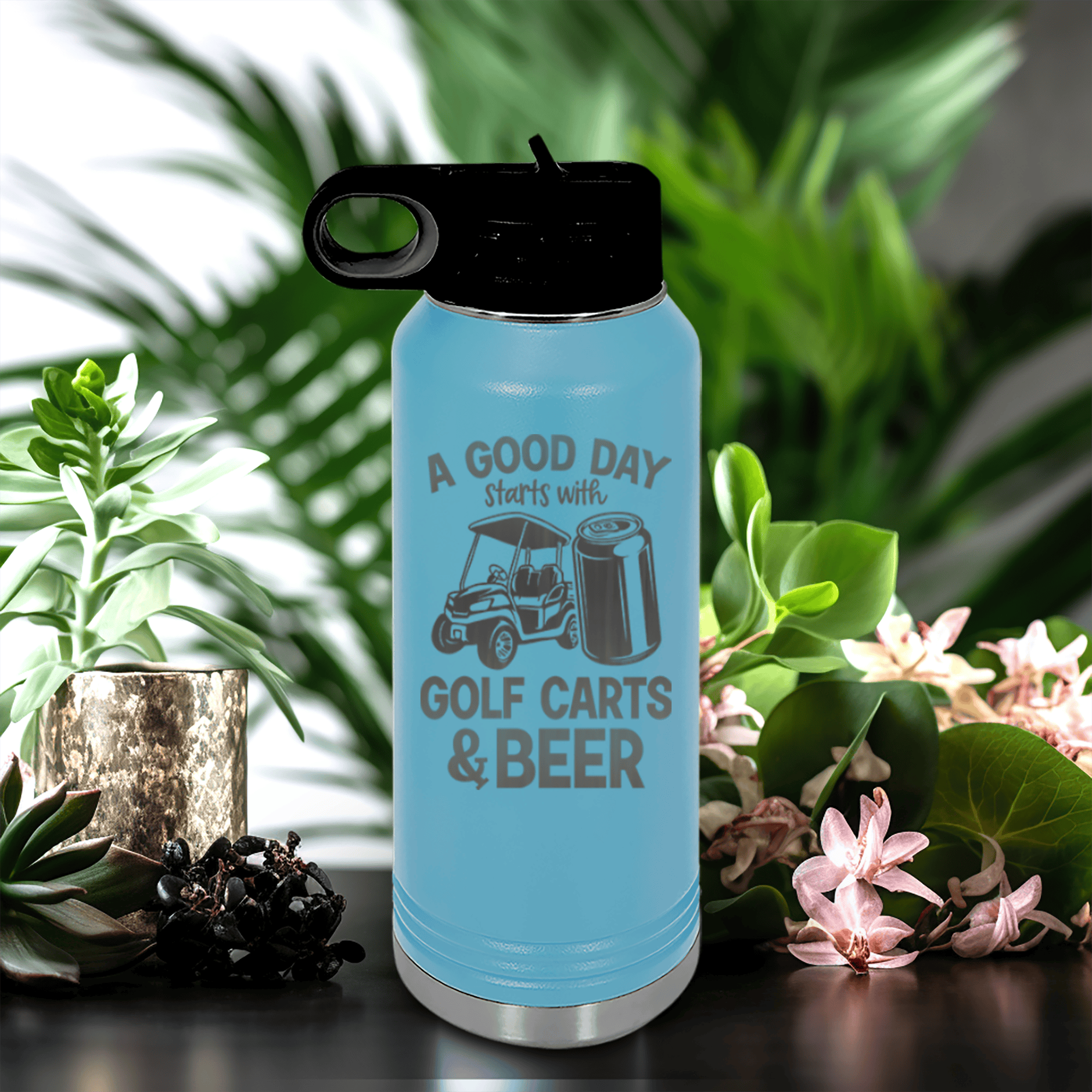 Light Blue golf water bottle Sip And Swing