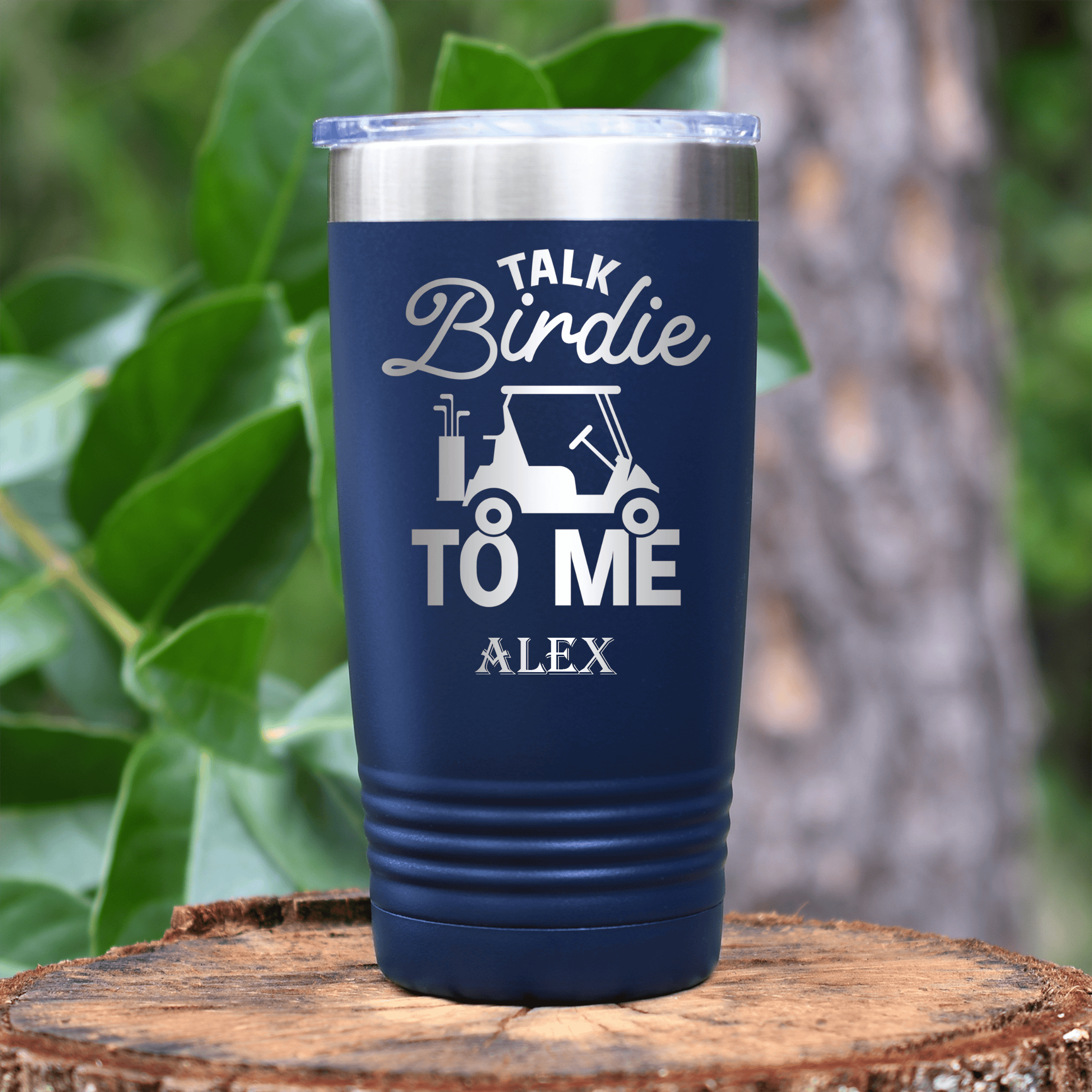 Navy Golf Tumbler With Talk Birdie To Me Design