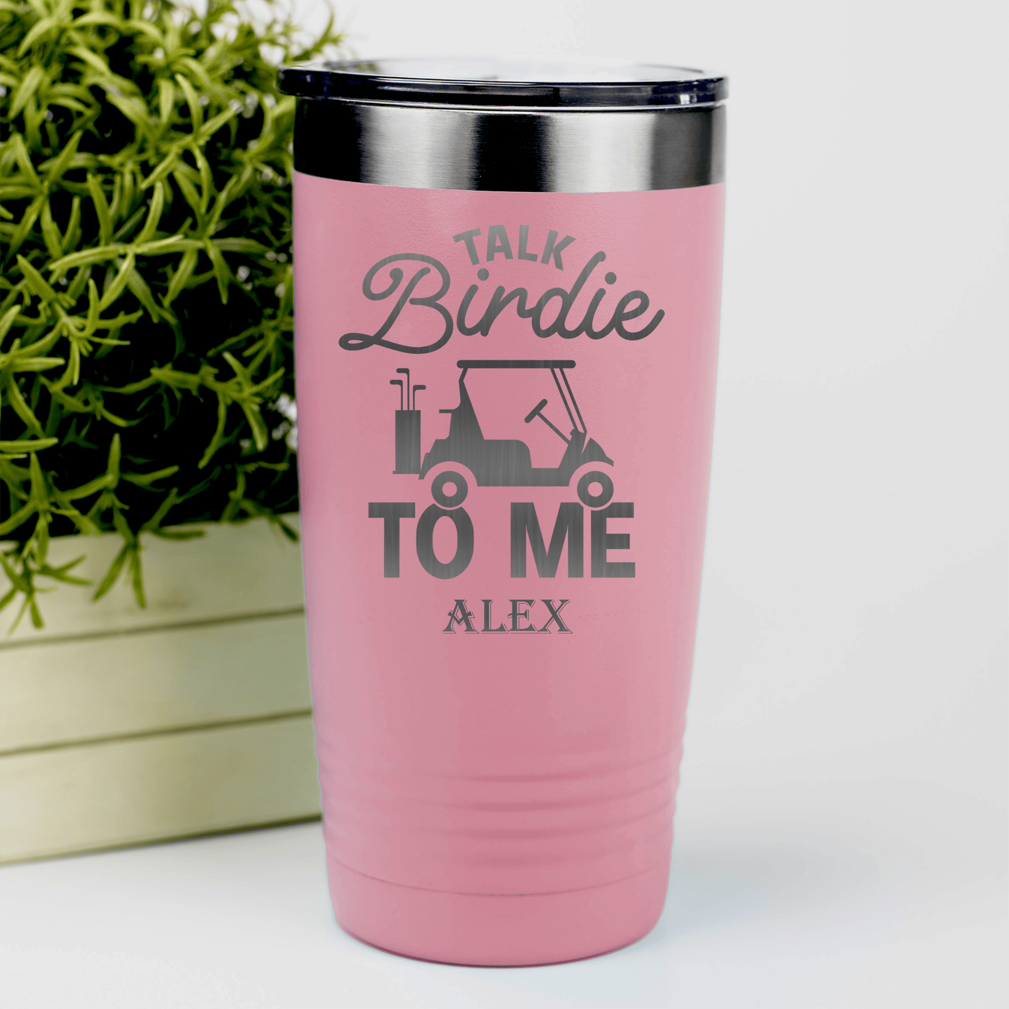 Salmon Golf Tumbler With Talk Birdie To Me Design