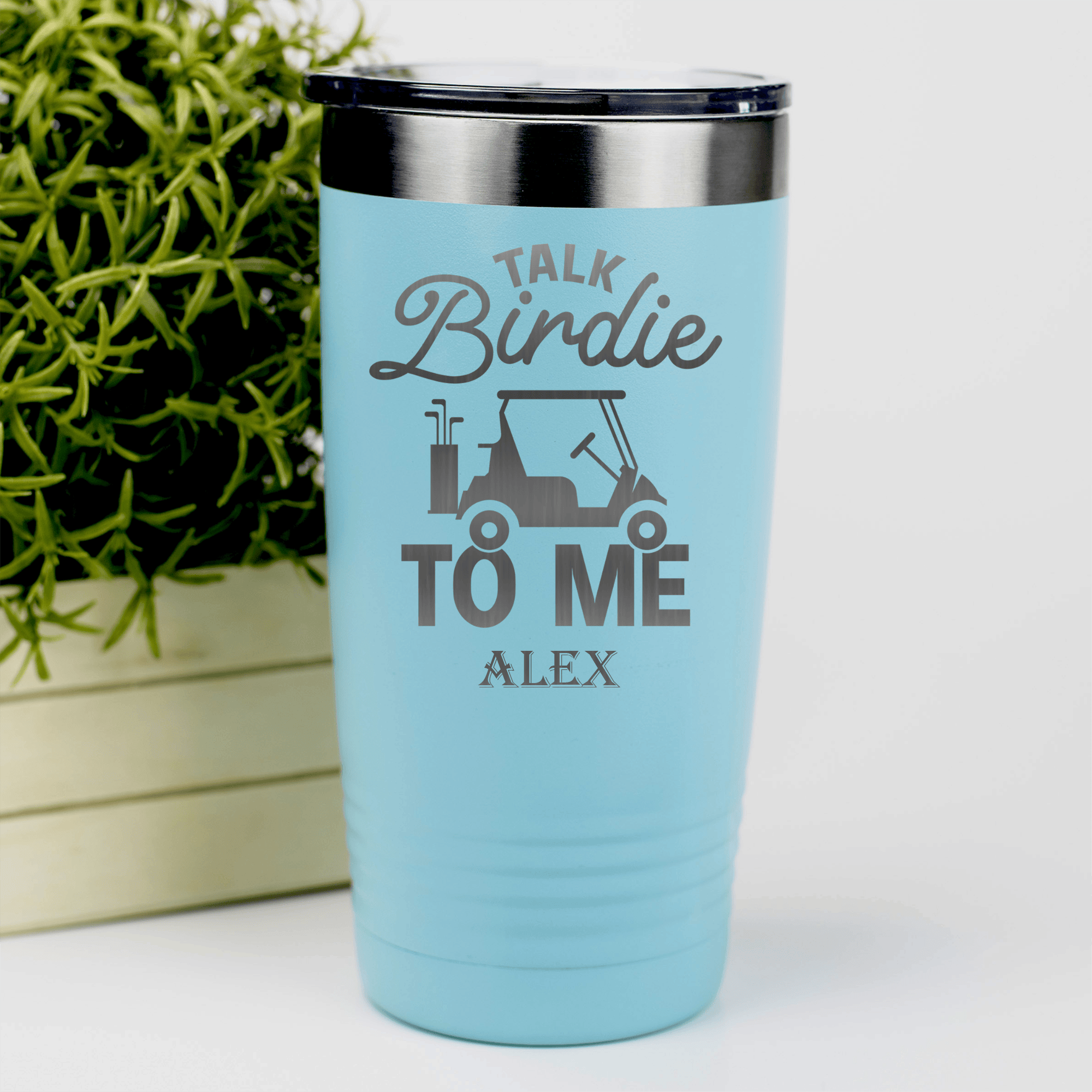 Teal Golf Tumbler With Talk Birdie To Me Design