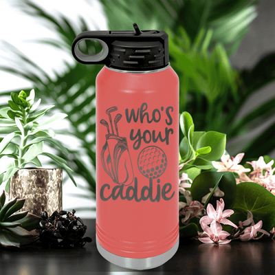 Black golf water bottle Whos Your Caddie - Groovy Golfer