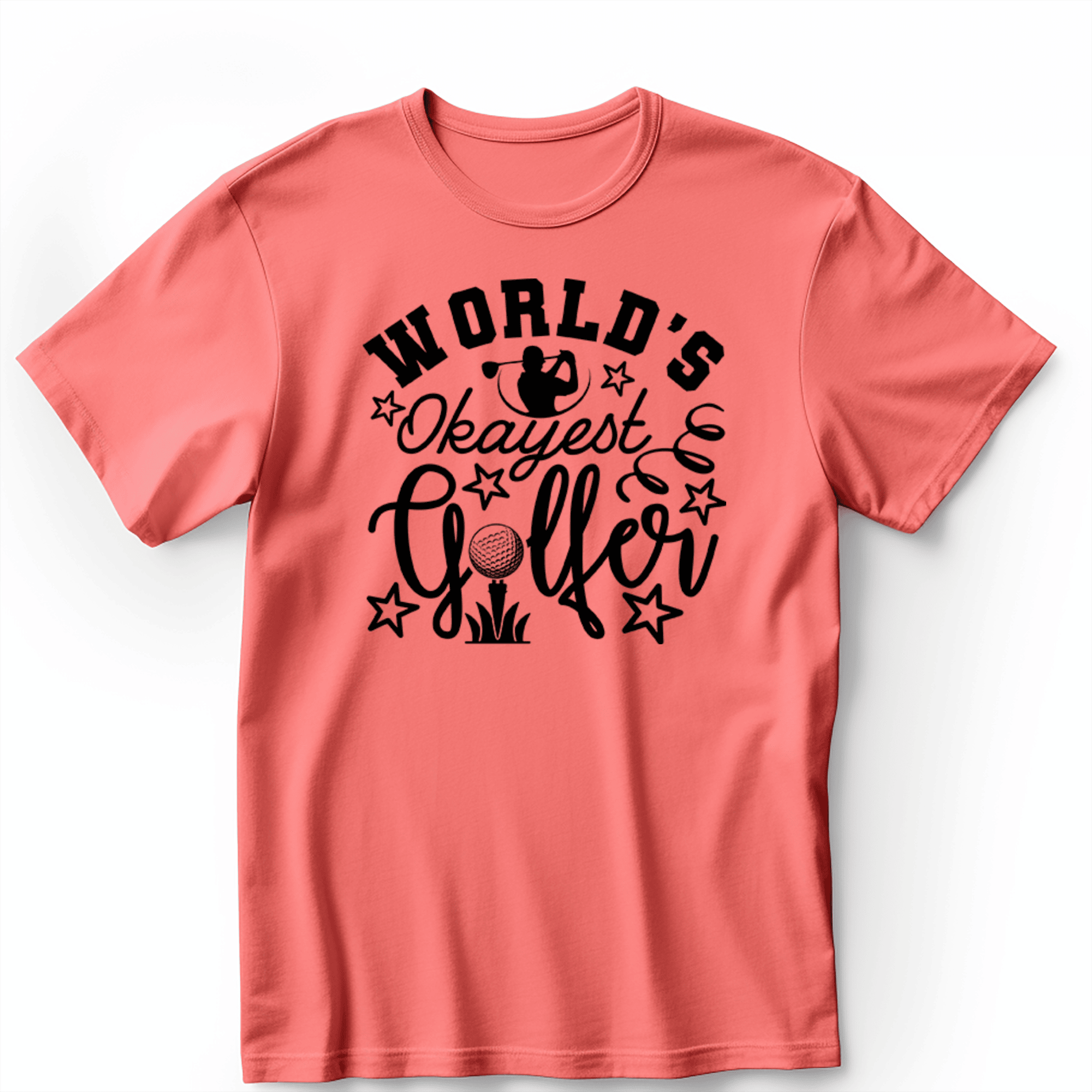 Light Red Mens T-Shirt With Worlds Kinda Good Gofler Design